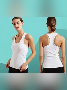 All Access White ribbed tank top